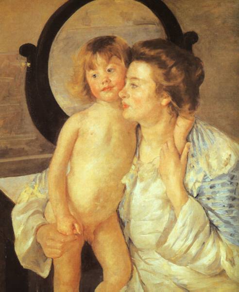 Mary Cassat, Oval Mirror
